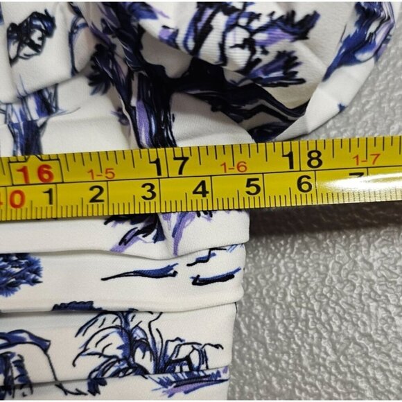 Kourt Womens XL Square Neck Long Sleeve Scrunch Printed Crop Top - Picture 11 of 13